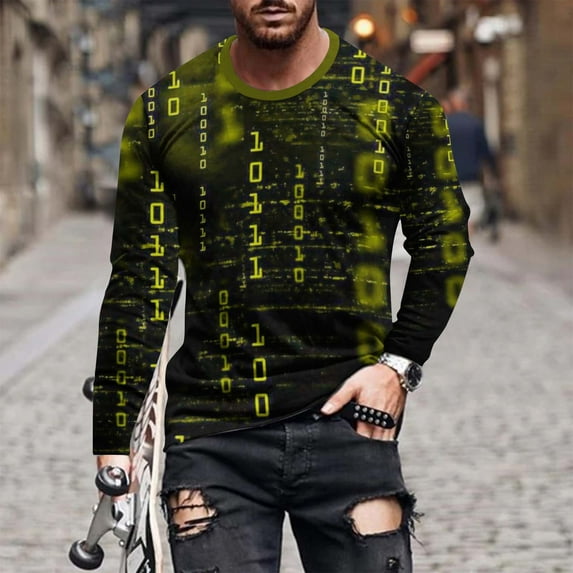 Leesechin Mens Fashion Henley Shirts Long Sleeve Button Cotton T-Shirt with Pocket