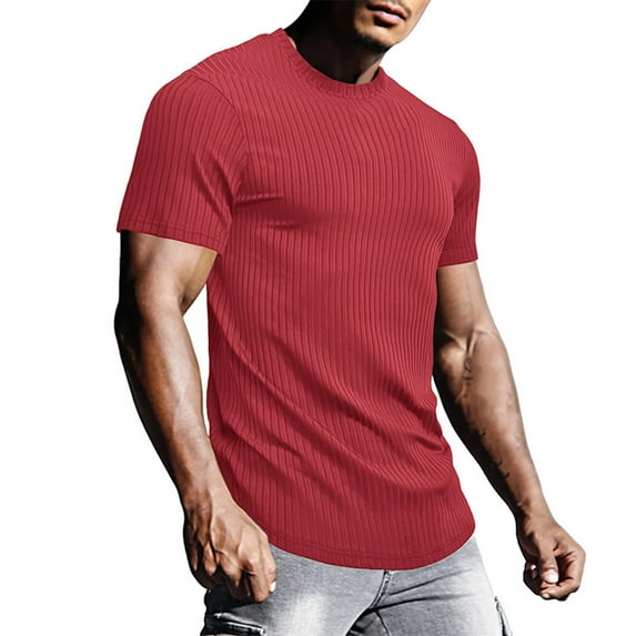 Leesechin Mens Fitted T Shirts , Basic V Neck T Shirts for Men