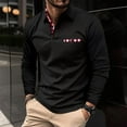 thumbnail image 1 of Leesechin Mens Fitted T Shirts Men Casual Button Short Sleeve Solid Turndown Pullover T-Shirt Sports Tops, 1 of 9
