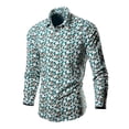 thumbnail image 1 of Leesechin Mens Floral Print Dress Shirt Flower Pattern Slim Fit Long Sleeve Button Down Shirts M-2XL, 1 of 7