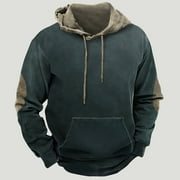Leesechin Mens Hoodies Pullover Pure Cotton and Hemp Top Comfortable Athletic Works Hoodie Blouse Top