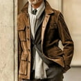 thumbnail image 1 of Leesechin Mens Lightweight Safari Jacket Casual Button Up Jacket Windproof Work Coat with Pockets, 1 of 6