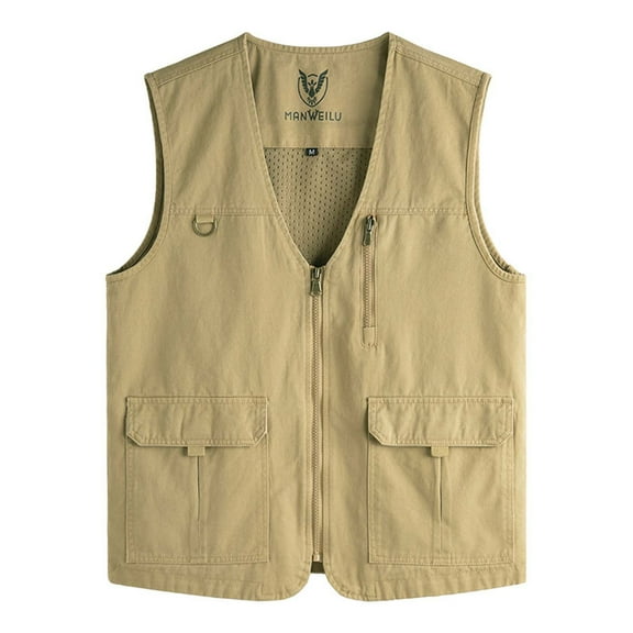 Leesechin Mens Outdoor Vest for Fishing Photography Teamwork Quick Dry with Multi Pockets