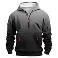 thumbnail image 1 of Leesechin Mens Oversized Hoodies Drawstring Long Sleeve Pullover Sweatshirts Half Zip Oversized Hoodie with Pocket, 1 of 5