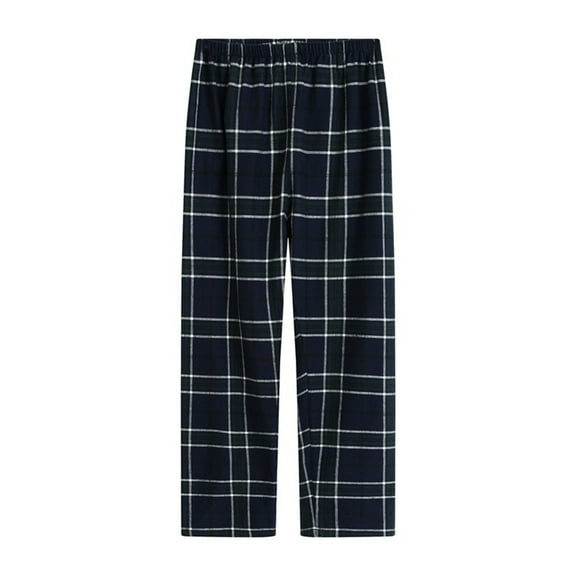Leesechin Mens Pajama Pants Set Flannel Cotton Plaid Sleep & Lounge Pants, PJ Bottoms with Pockets and Button Fly