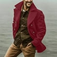 thumbnail image 1 of Leesechin Mens Peacoat Big and Tall Lapel Hooded Pocket Double Breasted Casual Trench Coat Cardigan Coat For Men Cardigan Coat, 1 of 6
