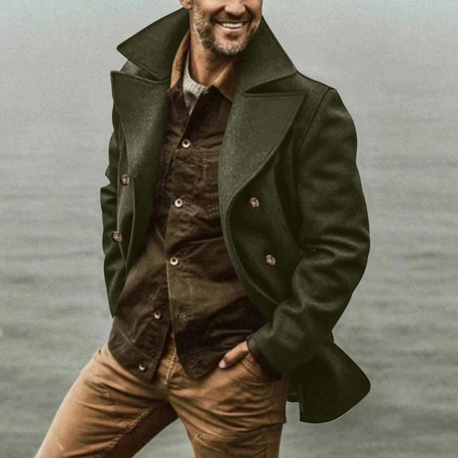 Leesechin-Mens-Peacoat-Big-and