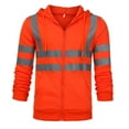 thumbnail image 1 of Leesechin Mens Road Work High VisibilityPullover Long Sleeve Hooded Sweatshirt Tops Blouse, 1 of 6