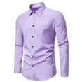 thumbnail image 1 of Leesechin Mens Shirts Big and Tall Men's Long Sleeve Dress Shirt Regular Fit Casual Button-Down Solid Long Sleeve Turndown Collar Blouse & Shirt, 1 of 9