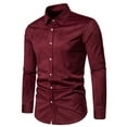 thumbnail image 1 of Leesechin Mens Shirts Big and Tall Men's Long Sleeve Dress Shirt Regular Fit Casual Button-Down Solid Long Sleeve Turndown Collar Blouse & Shirt, 1 of 9