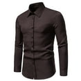 thumbnail image 1 of Leesechin Mens Shirts Big and Tall Men's Long Sleeve Dress Shirt Regular Fit Casual Button-Down Solid Long Sleeve Turndown Collar Blouse & Shirt, 1 of 9