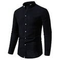thumbnail image 1 of Leesechin Mens Shirts Big and Tall Men's Long Sleeve Dress Shirt Regular Fit Casual Button-Down Solid Long Sleeve Turndown Collar Blouse & Shirt, 1 of 9