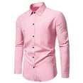 thumbnail image 1 of Leesechin Mens Shirts Big and Tall Men's Long Sleeve Dress Shirt Regular Fit Casual Button-Down Solid Long Sleeve Turndown Collar Blouse & Shirt, 1 of 8