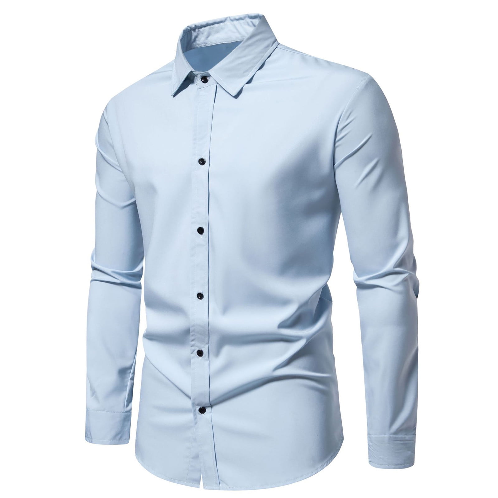 Leesechin Mens Shirts Clearance Big and Tall Men's Long Sleeve Dress