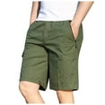 thumbnail image 1 of Leesechin Mens Shorts Cargo Summer Pocket Zipper Bodybuilding Pocket Shorts Sports Casual Pants Army Green 4XL, 1 of 6