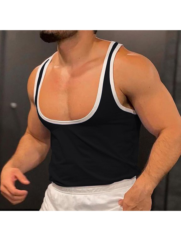 Mens Sleeveless Tank Tops Muscle Gym T Shirts Crew Neck Tee