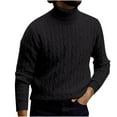 thumbnail image 1 of Leesechin Mens Stand Collar Pullover Sweater Cable Knitted Chunky Winter Fashion Buttons Twisted Thermal Sweaters, 1 of 5