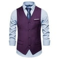 thumbnail image 1 of Leesechin Mens Suit Vest Clearance Big Mens Suit Vest Formal Bussiness Tuxedo Suit Waistcoat Vest Jacket Top Coat, 1 of 8