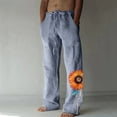thumbnail image 1 of Leesechin Mens Sweatpants Casual Men's Wide Leg Pants Printed Lace-up Casual Pants Wide Leg Pants Sweatpants Full Length Pants, 1 of 4