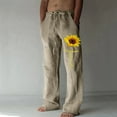 thumbnail image 1 of Leesechin Mens Sweatpants Casual Men's Wide Leg Pants Printed Lace-up Casual Pants Wide Leg Pants Sweatpants Full Length Pants, 1 of 5