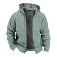 thumbnail image 1 of Leesechin Mens Winter Coats Outerwear Clearance Long Sleeved Cardigan Pockets Warm Plush Hooded Jacket Fleece Sweater Coat, 1 of 5