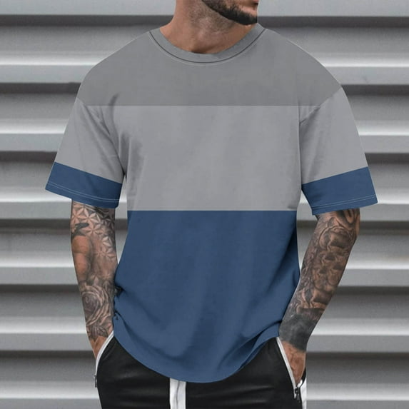 Leesechin Oversized Tshirts for Men - Graphic T Shirt Tees Crewneck Short Sleeve Loose Top Over Sized Pattern Print Tops