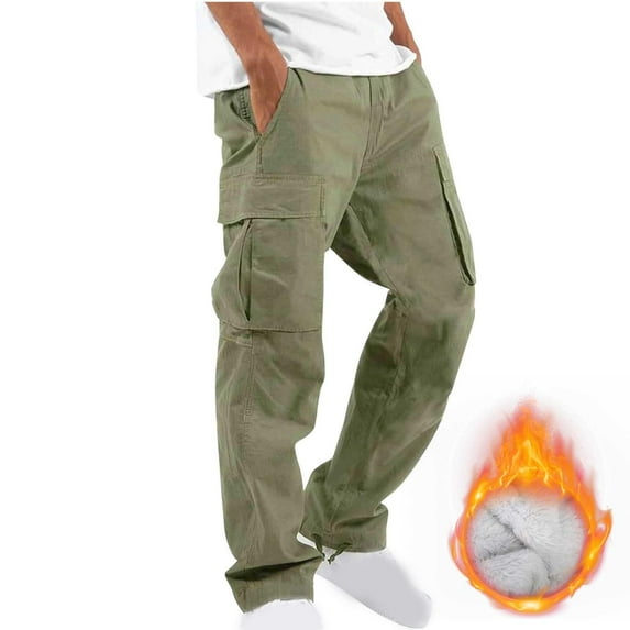 Leesechin Pants for Men Clearance Solid Multiple Pocket Outdoor traight Type Fitnes Pant Trousers
