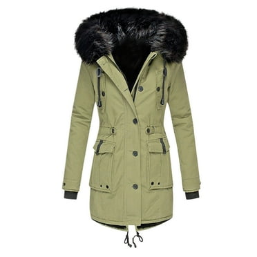 Leesechin Rain Jackets for Women Clearance Plus Size Winter Warm Composite Plush Button Lapels Jacket Outwear Coat