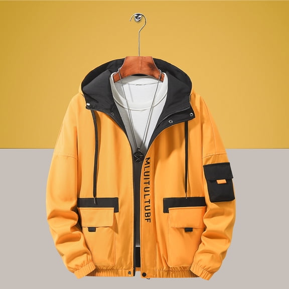 Leesechin Raincoats for Adults Big and Tall Men's Spring And Charge Coat Thin Outdoor Mountaineering And Riding Windproof Work Coat