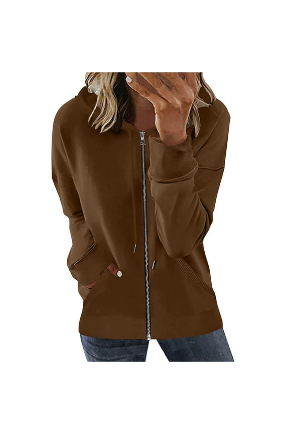 Leesechin Scrub Jackets for Women Long Sleeve Zipper Open Front Loose Outerwear Printing Blouse Coat Tops Pockets Hooded Blouse