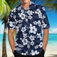 thumbnail image 1 of Leesechin Short Sleeve Shirts For Men Clearance Hawaiian Print Lapel Shirt 5X White, 1 of 7
