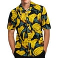 thumbnail image 1 of Leesechin Short Sleeve Shirts For Men Clearance Hawaiian Print Lapel Shirt XL Yellow, 1 of 7