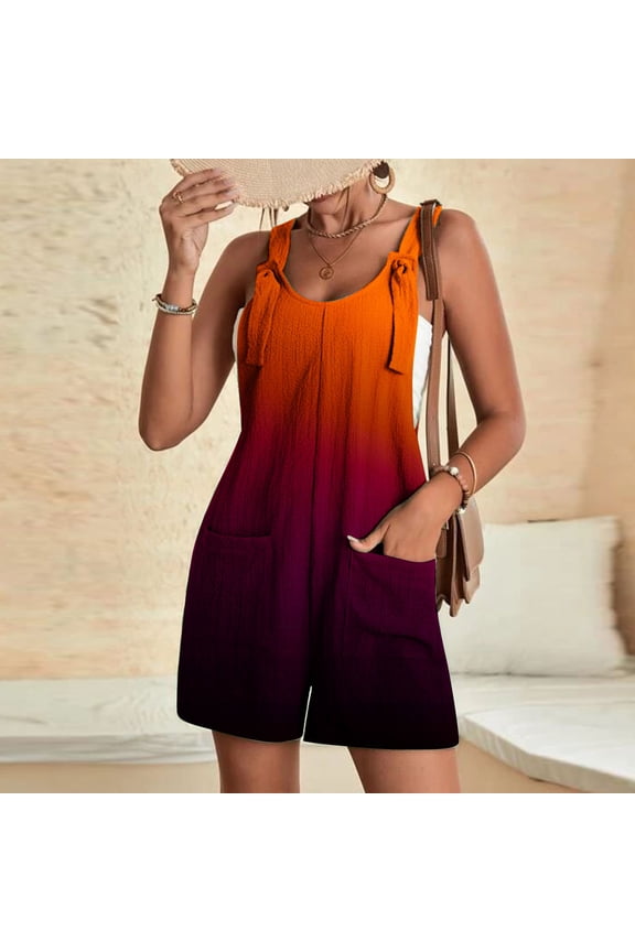 Leesechin Womens Shorts Strap Juniors Jumpsuit Spring And Summer Print One-Piece Juniors Jumpsuit