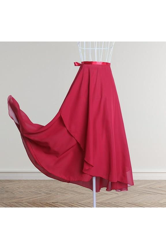 Leesechin Skirt for Women Ladies Wrap Skirt Ladies Long Skirts Chiffon Dance Sheer Skirt Summer Beach High Waisted Skirts