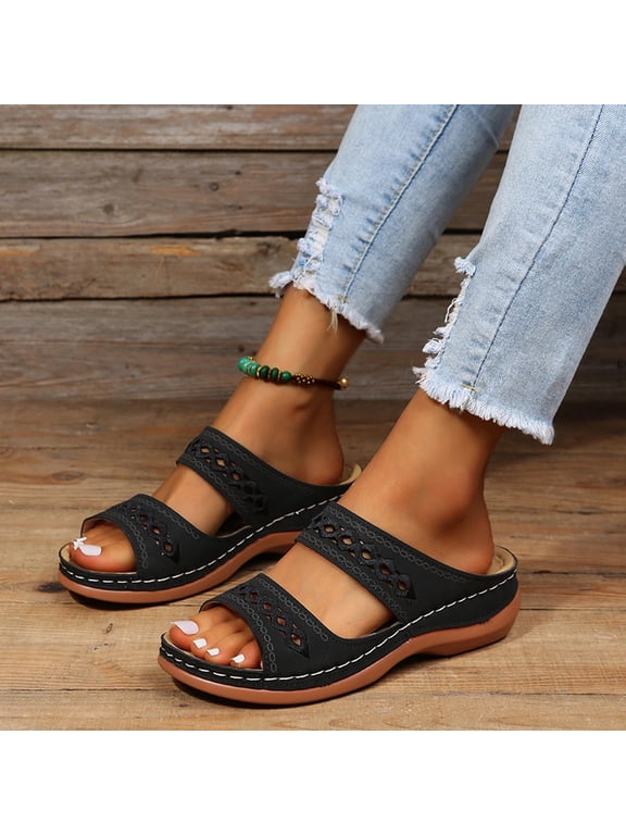 Leesechin Slide Sandals for Women Wide Width Women Shoes Fashion Casual Sandals Wedges Shoes Outdoor Slippers