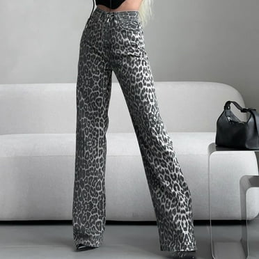 Leesechin Straight Leg Jeans for Women,High Waisted Wide Leg Loose Microelastic Boyfried Denim Pants