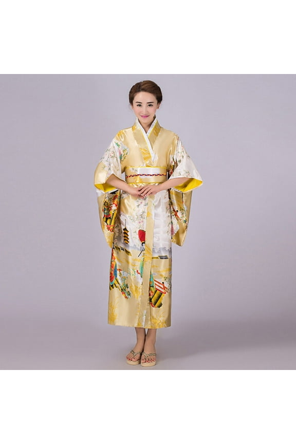 Summer Dresses for Women 2024 Women's Print Kimono Robe Traditional Japanese Dress Photography Cosplay Costume