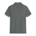 thumbnail image 1 of Leesechin Summer Shirts for Men Short Sleeve Fashion Men's Casual Slim Turndown Collar Solid Color Short Sleeve T Shirt Tops Blouse, 1 of 3