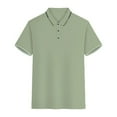 thumbnail image 1 of Leesechin Summer Shirts for Men Short Sleeve Fashion Men's Casual Slim Turndown Collar Solid Color Short Sleeve T Shirt Tops Blouse, 1 of 3