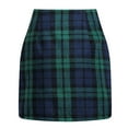 thumbnail image 1 of Leesechin Summer Skirt for Women Ladies Fashionable Casual Plaid Printed High Waisted Tight Wool Skirt, 1 of 7