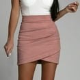thumbnail image 1 of Leesechin Summer Skirt for Women Ladies New Solid Color Half Skirt Autumn/Winter Zip Short Skirt, 1 of 4