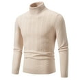 thumbnail image 1 of Leesechin Turtleneck Men Shirt Long Sleeve Ribbed Knitted Casual TShirt Slim Fit Cotton Turtle Neck Pullover Sweater, 1 of 7
