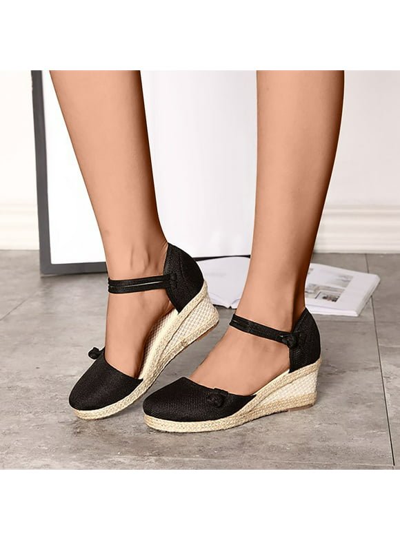 Leesechin Wedge Sandals for Women Clearance Summer Ladies Shoes Platform Wedge Heel Closed Toe Sandals Casual Wide Width Women Shoes