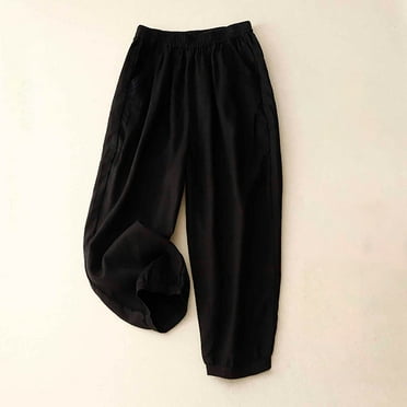 Leesechin Wide Leg Pants Woman Women's Casual Loose and Artistic Hook Flower Versatile Casual Pants