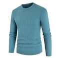 thumbnail image 1 of Leesechin Winter Sweaters for Men Fashion Fall Sweater Loose Large Size Solid Color Sweater Pullover L Green, 1 of 3