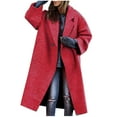 thumbnail image 1 of Leesechin Women's Fall and Winter Oversize Straight Long Sleeve Cardigan Button Pocket Long Coat, 1 of 6