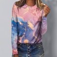 thumbnail image 1 of Leesechin Women's Juniors Clothing Round Neck Loose Tops Casual Print T-Shirts Long Sleeve Blouse, 1 of 5