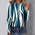 thumbnail image 1 of Leesechin Women's Juniors Clothing Round Neck Loose Tops Casual Print T-Shirts Long Sleeve Blouse in Clearance, 1 of 5