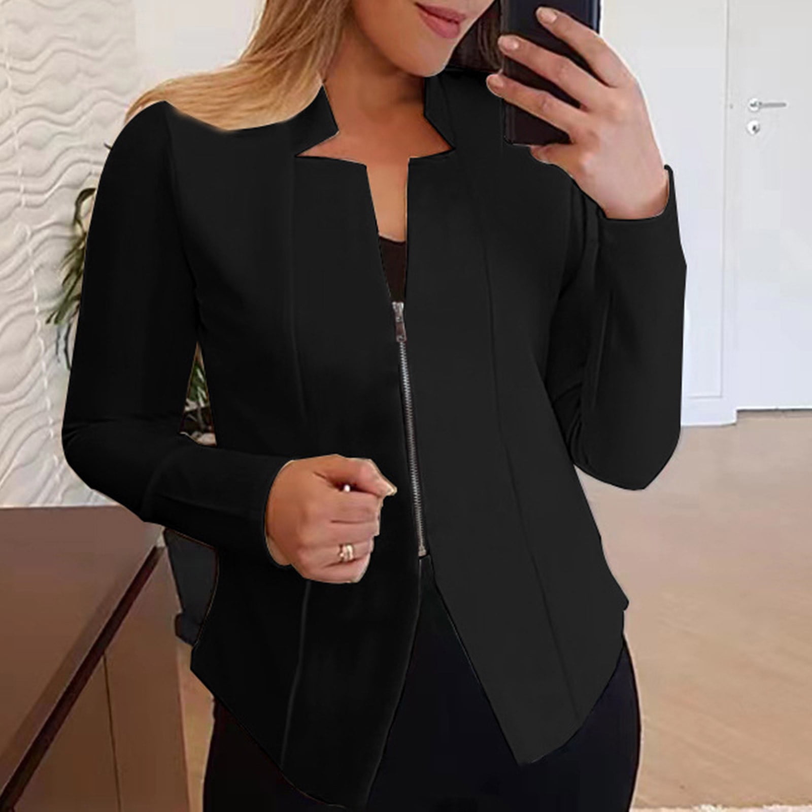 Zip Up Long Sleeve Cardigan