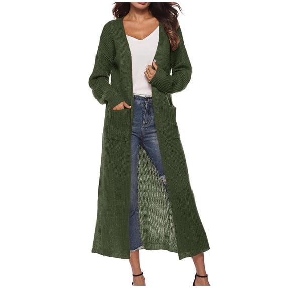 Leesechin Women's Oversized Long Cardigan Sweaters Long Sleeve Split Open Front Drape Knit Duster Coat